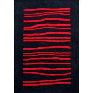 Cine Genesis Black / Red Contemporary Rug Size 76 x 96
