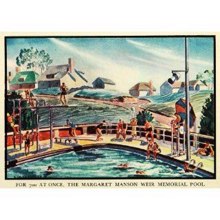 1936 Print Margaret Manson Weir Memorial Pool Art Water