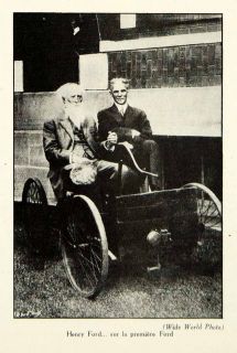 1929 Print Henry Ford First Car Automobile Historical Quadricycle