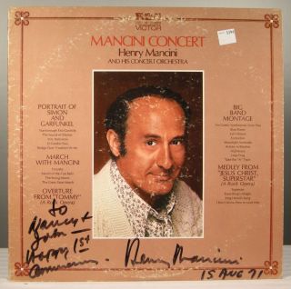 Henry Mancini Concert RCA Victor Vinyl Record Signed LP