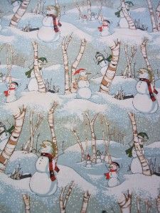  Day Snowmen Woods Alexander Henry Christmas Winter Fabric Yard
