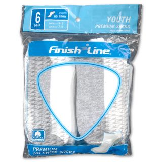 Finish Line Youth 6 Pack No Show Sock None