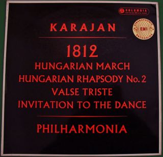 Herbert Von Karajan Philharmonia 1812 Hugarian March Rhapsody Columbia