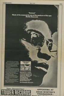 Herbie Hancock Sextant 1973 Original LP Promo Ad Poster