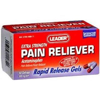 Leader Pain Reliever 500mg 50 CT Rapid Release Gelcaps (2