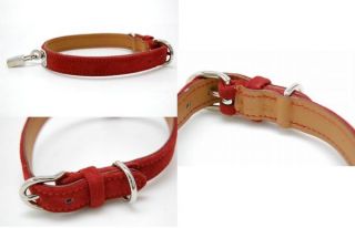 AUTHENTIC HERMES OKelly Dog Collar Medium Size Rouge(Red) USED FREE