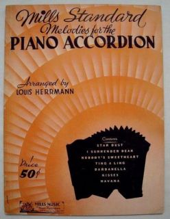 Mills Standard Melodies The Piano Accordion Herrmann