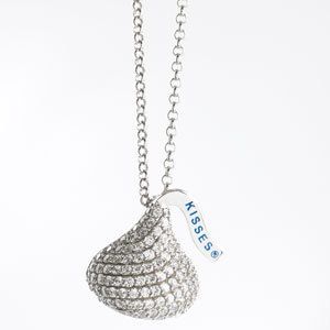 CRYSTAL SILVER HERSHEY CHOCOLATE CANDY KISS KISSES NECKLACE XMAS GIFT