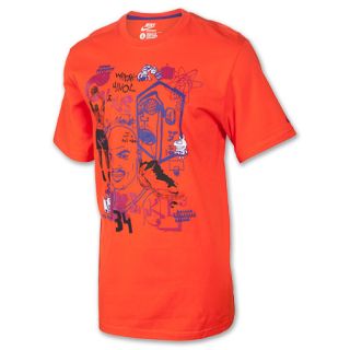 Mens Nike Artsy Barkley Tee Shirt Team Orange