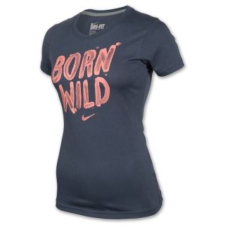 Womens Nike Born Wild Tee Shirt Thunder Blue