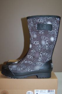 UGG Australia Short Multi Logo Boot in Black Size 5 9 Womens Rain