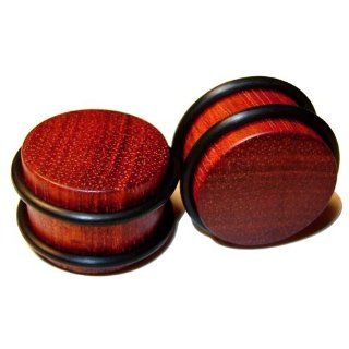 48.5mm Custom Bloodwood O Ring Straight Organic Wood Plugs Jewelry