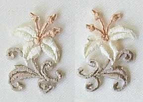 Cream or White Hibiscus Flower Appliques. 20 Embroidered, Iron On