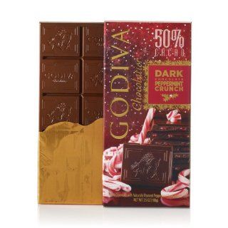 Godiva Holiday 50% Dark Chocolate Peppermint Crunch Bar 100g (5 pack