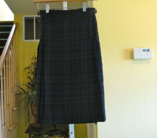 Highland Home Industries Scotland Scotch Plaid Wool Kilt Skirt 11 12