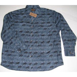 Mens Marino Bay Wildlife Cotton Flannel Shirt XL