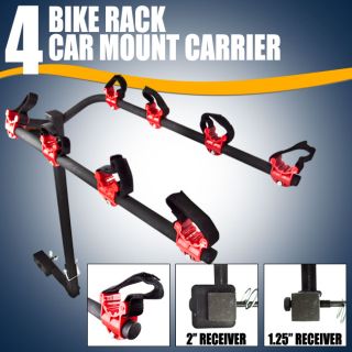 New 4 Bicycle Bike Rack Hitch Mount Carrier Car Truck SUV Swing Away