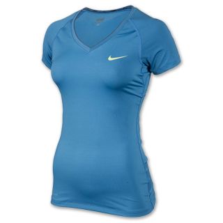 Womens Nike Pro Core II Fitted Shirt Blue/Yellow
