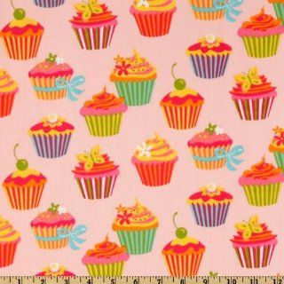 54 Wide Poly/Cotton Scrub Cupcake Pink Fabric By The