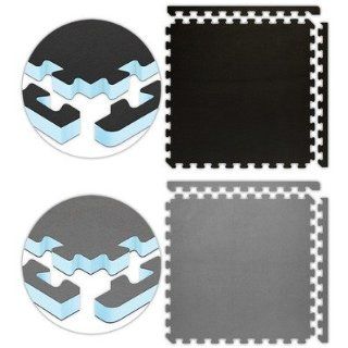 Jumbo Reversible SoftFloors 2 x 2 x 1 Set in Black / Grey Size 6