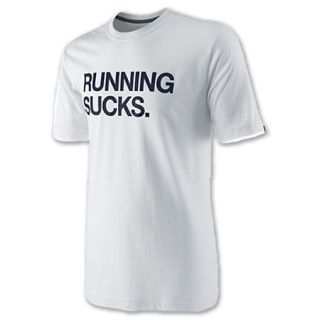 Nike Running Sucks Mens Tee Shirt White/Obsidian