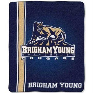Brigham Young Cougars NCAA Royal Plush Raschel Blanket