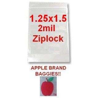 10000 Apple Brand 12515 1.25x1.5 2mil Clear Ziplock Bags