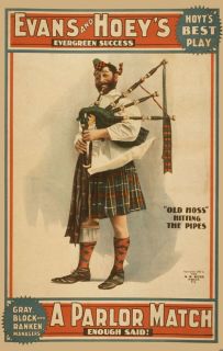   Scottish Celtic Theater Piper Poster Vaudeville William Hoey 1270