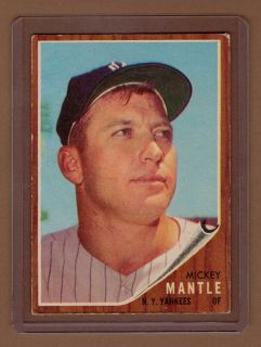1962 Topps 200 Mickey Mantle Yankees HOF