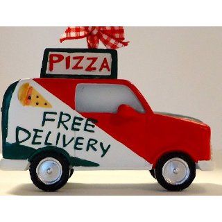 Kurt Adler Pizza Free Delivery Truck Christmas Ornament