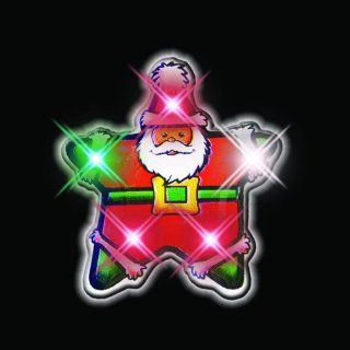 Santa Star Flashing Blinking Light Up Body Lights Pins (25