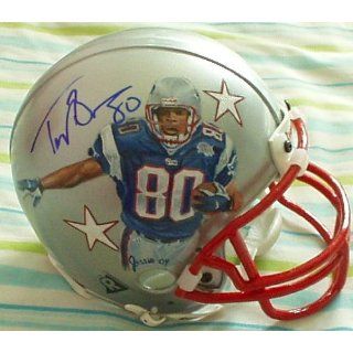 Troy Brown autographed Patriots mini helmet painted by
