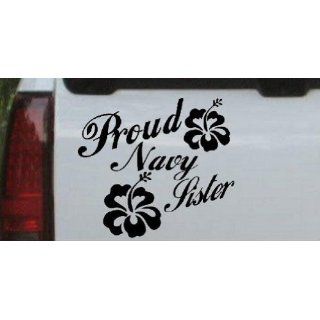 Proud Navy Sister Hibiscus Flowers Military Car Window Wall Laptop