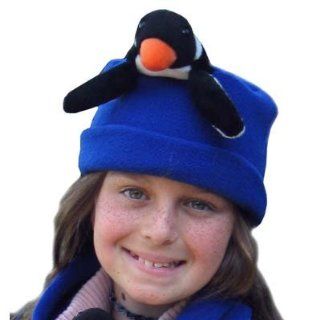 BearHands FHS PNG CBL XS Hat Fleece Penguin on Cobalt Blue