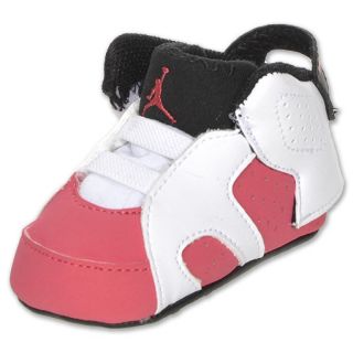 Air Jordan Retro 6 Crib Shoe White/Coral Rose/Black