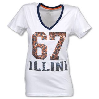 NCAA Illinois Fighting Illini Jungle V Neck Womens Tee Shirt