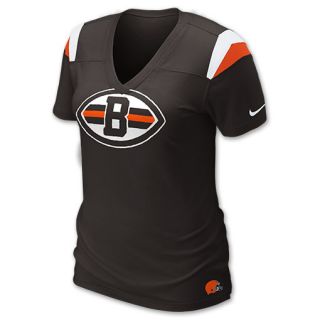 Nike NFL Cleveland Browns Womens V Neck Tee Shirt