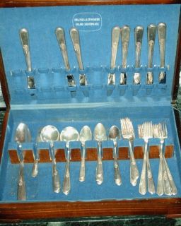 HOLMES & EDWARDS INLAID*I*S* YOUTH FLATWARE 50pcs*FOOTED BOX