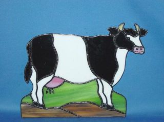 Holstein Cow Leaded Glass Window Sun Catcher NR