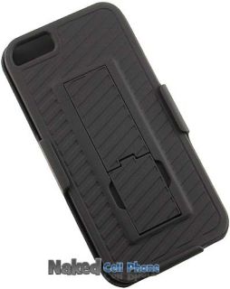  Rubberized Hard Case Belt Clip Holster Stand for Apple iPhone 5