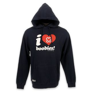 Pony Mens I Love Boobies Pullover Hoodie Navy