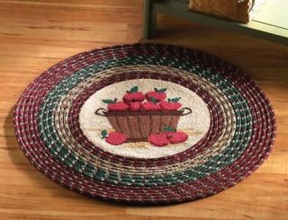 Apple Round Braided Throw Area Accent Rug Home Decor New A8919