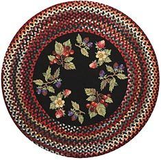 Capel Rugs Berries Clarendon Round Braided Hooked Kitchen Throw Rug