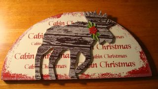  CHRISTMAS MOOSE WOOD SIGN Rustic Holiday Lodge Home Door Decor NEW