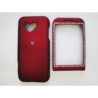 HTC Google G1 Red Faceplate Diamond Rubberized Case Cell
