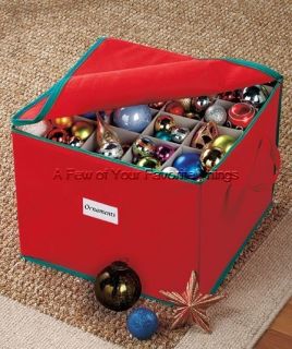  FABRIC STORAGE BOX HOLDS 75 CHRISTMAS TREE ORNAMENTS HOME ORGANIZATION