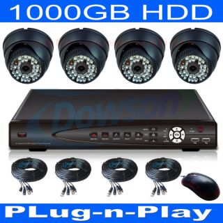  Surveillance DVR 4 36 IR Day Night Dome Cameras Security System