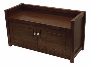  Wooden Bench w Storage Cabinet 39 75 Long by Winsome Wood