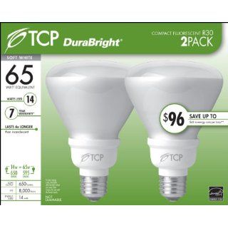 TCP 6R3014B2 14 Watt R30 DuraBright CFL Flood Light Bulb, Soft White