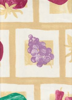 Fruit Vegetables Vinyl Tablecloth Peppers Tomato Strawberry Grapes